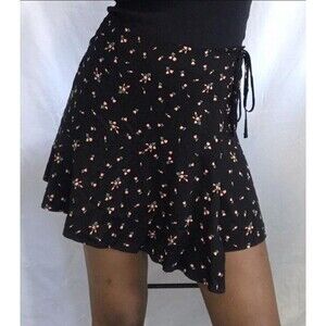 Urban Outfitters Floral Wrap Mini Skirt Size S